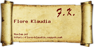Flore Klaudia névjegykártya